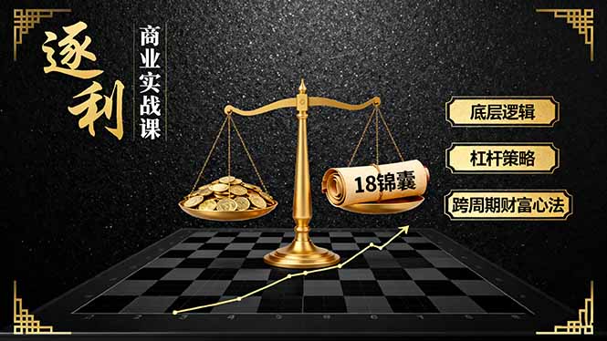 《逐 利》商业实战课,底层逻辑、杠杆策略、18锦囊,跨周期财富心法-摇钱述