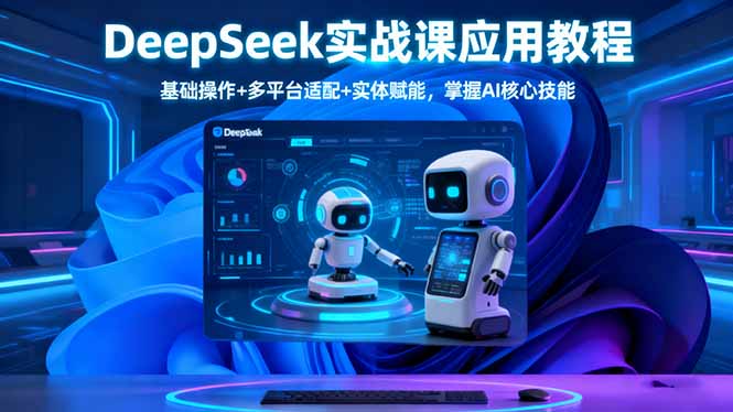 DeepSeek实战课应用教程、基础操作+多平台适配+实体赋能，掌握AI核心技能-摇钱述