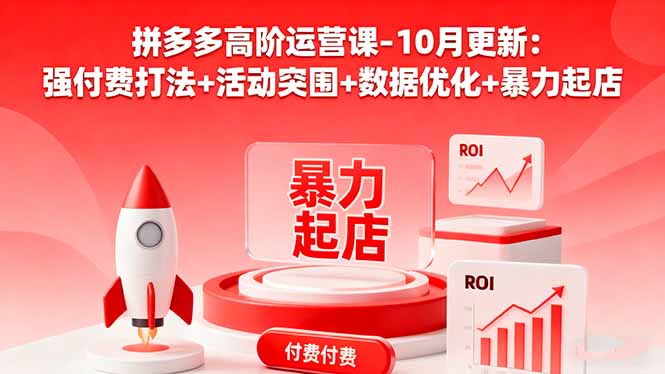 拼多多高阶运营课-10月更新:强付费打法+活动突围+数据优化+暴力起店-摇钱述