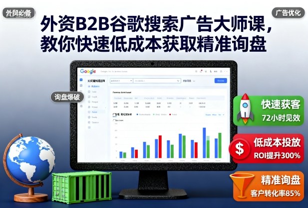 外资B2B谷歌搜索广告大师课，教你快速低成本获取精准询盘-摇钱述